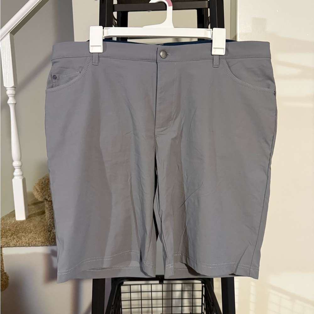 Adidas Gray Flat Front Shorts for Casual Wear & Golf